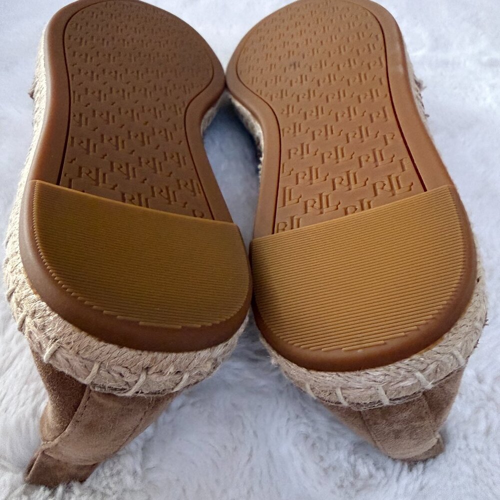 Lauren Ralph Lauren Cameryn III Chestnut Suede Espadrille size:7.5 - Picture 10 of 12
